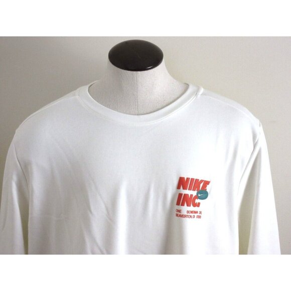 Nike Men's Dri-FIT Fleece Lined Open 24/7 Crew Neck Sweatshirt White Size 2XL - Picture 3 of 4